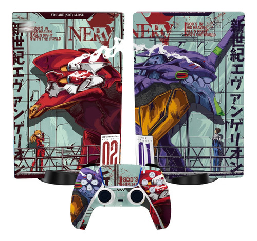 Skin Compatible Con Consola Ps5 Evangelion