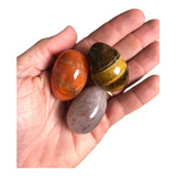 Ovo De Pedras Kit 3 Yoni Egg Semi Preciosas S/ Furo Natural
