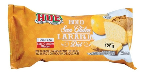 Bolo De Laranja Sem Glúten E Lactose Zero Açúcar Diet 120g 