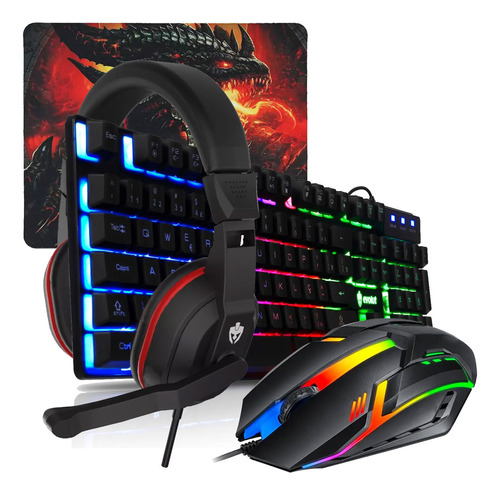 Headset Teclado Mouse Completo Periféricos Gamer Led Promo