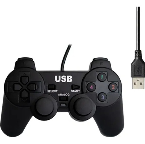 Controle Joystick Usb Com Dual Shock Para Jogos De Computado