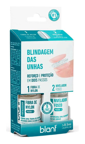 Kit Blindagem Das Unhas Fibra Nylon + Nivelador Fosco Blant