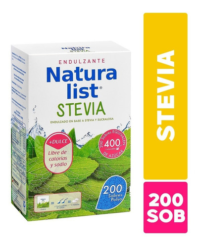 Stevia 200 Sobres Endulzante Natural Naturalist