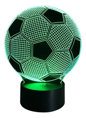 Lampara Ilusión 3d Balón De Fútbol Luz De Noche