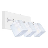 Lampara Aplique Moderno 3 Luces Tulipa Vidrio Apto Pared Led Color Blanco