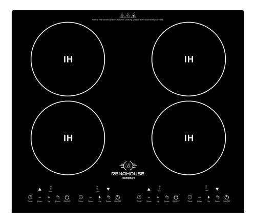 Estufa De Inducción 3600w Renahouse Germany 4 Puestos