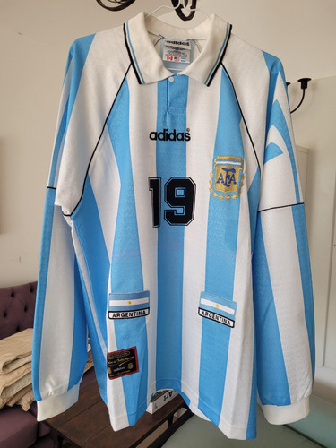 Camiseta Argentina adidas Original Verón Manga Larga 1997