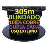 Cabo Rede Cat5e 305m Cobre Ftp Externo Blindado Dc Connect