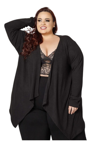 Cardigan Casaquinho Feminino Plus Size Em Lanzinha