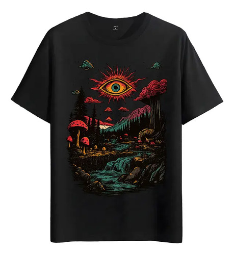 Tshirt Muscle Freaks Psychedelic Forest Estilo River