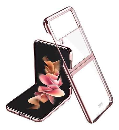 Funda Para Samsung Galaxy Z Flip 3 5g - Transparente Y Rosa