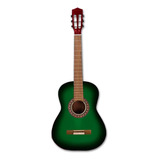 Guitarra Criolla Clásica Midiplus Clásica Con Funda Para Diestros Verde Brillante