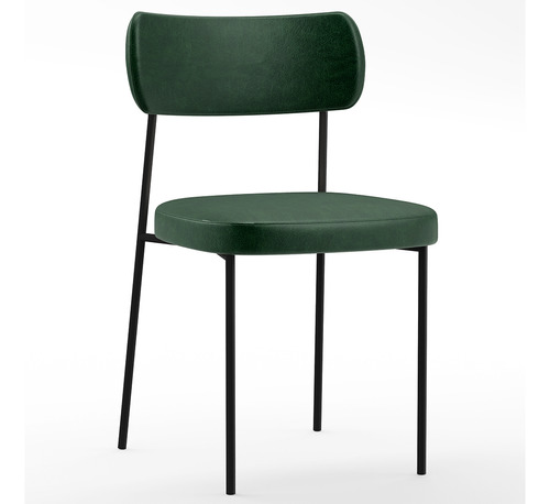 Cadeira Sala De Jantar Cozinha Melina Couríssimo Verde Musgo Estrutura Da Cadeira Preto Assento Verde-musgo Lyam Decor Melina