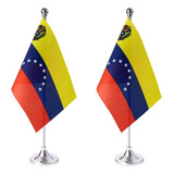 Kit X 2 Banderas De Escritorio Zxvzyt, De Paises, Venezuela