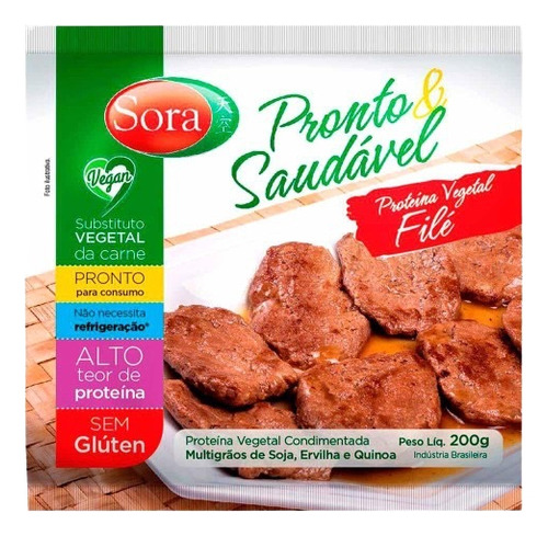 Filé Vegetal Multigrãos Vegano Carne Vermelha Sora 200g