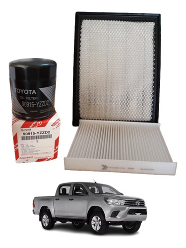 Kit 3 Filtros Toyota Hilux/sw4 Desde 2016 Al 2024