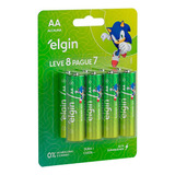 08 Pilhas Aa Pequena Alcalina Longa Duração Elgin 1 Cartela