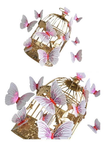 Set 12 Mariposas 3d Con Pegatina Decoración Manualidades