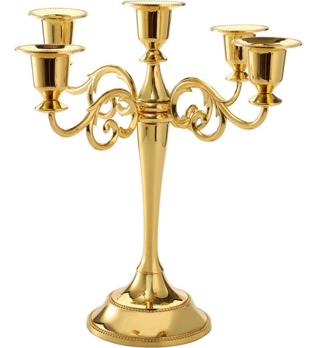 5arm Candelabro Portavelas De Metal Para Bodas/cenas/fiestas