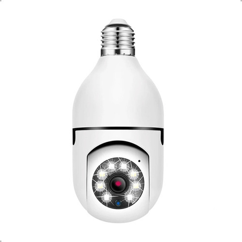 Câmera De Segurança Lâmpada Wifi Hd Noturna Branca Bivolt Cor Branco