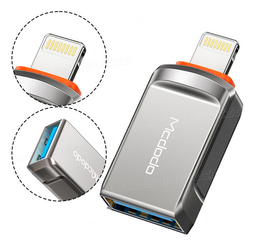 Adaptador Otg Usb 3.0 Compatível iPhone iPad - Mcdodo