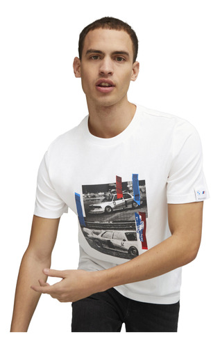 Remera Puma Bmw Mms Car Graphic Hombre Moda Blanco