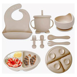 Kit Alimentação De Silicone Bebe Introdução Alimentar Buba