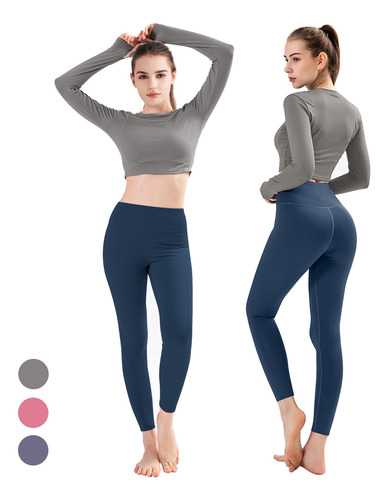 Leggins De Yoga Y Manga Larga Conjunto Deportivo Para Mujer