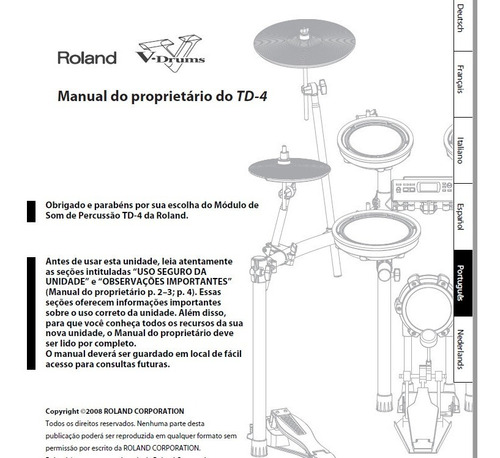 Manual Em Português - Roland Td 4