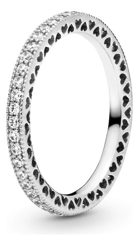 Pandora Anillo Halo Sparkle & Hearts  Anillo De Plata De.