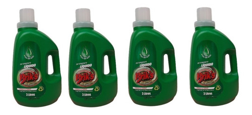 Pack De 4 Detergente Briks Premium Verde 12 Ltr.