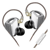 Audífonos In-ear Kz Zvx Color Plata Silver (con Micrófono)