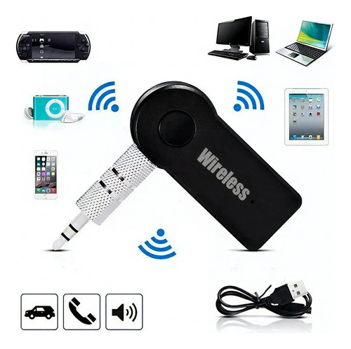 Receptor Audio Wireless Aux Spotify Musica Stereo Del Auto