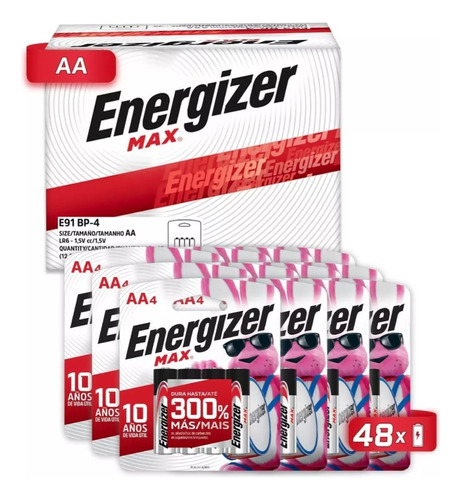 Pila Energizer Max Aaa 48 Unidades Blister Alcalina 1.5v E92