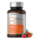 Vitamina B12 5000mcg Sublingual (120)  Sabor Moras Americano