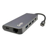 Adaptador Ghia 8 En 1 Usb C 3.1/hdmi/rj45/usb/micro Sd/sd