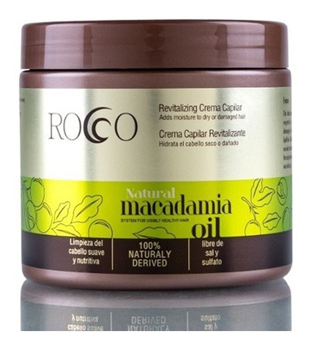 Crema Capilar Cabello Natural Macadamia Oil Rocco