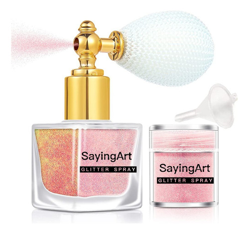 Sayingart - Spray De Purpurina Brillante Rosa Para Cuerpo, .