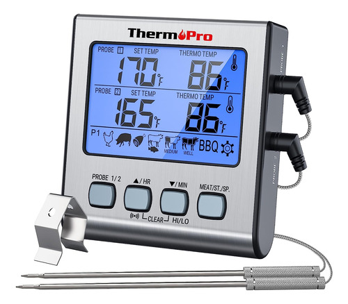 Termómetro P/ Carne Thermopro Tp17, Digital, De Sonda Doble