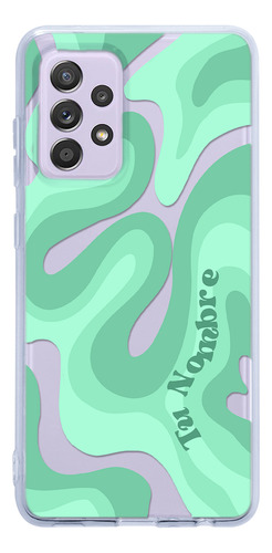 Funda Para Galaxy Para Mujer Curvas Verdes Con Tu Nombre