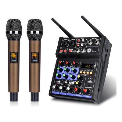 Mezclador de Audio WinMix 4 Canales con Micrófonos Inalámbricos y Bluetooth | Meses sin interés