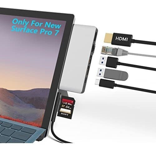 Adaptador Hub Para Microsoft Surface Pro 7 Hdmi Usb C