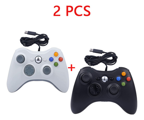 Kit 2 De Controle Para Xbox 360 Pc Notebook Com Fio Joystick