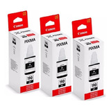 3 Pack Tinta Canon Gi 190 Original Negro G2100 G3100 G4100