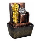 Fonte D'água Do Buda Decorativa 18x14x10cm Com Bola De Vidro