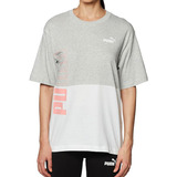 Remera Puma Moda Power Colorblock Oversized Mujer Gr Bl