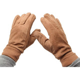 Guantes De Cuero Hombre Gamuza Lana Importado