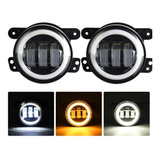 1 Par De Faros Antiniebla Led Angel Eye Wrangler Jeep De 4 P