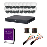 Kit Nvr 8mp 16ch Poe + 16 Camara Ip Domo + Disco 2tb + Cable