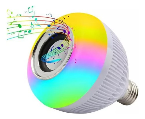 Lampada Musical Caixa De Som Com Bluetooth  Rgb Com Controle